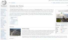 
							         Avenida das Torres – Wikipédia, a enciclopédia livre								  
							    