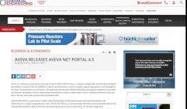 
							         Aveva releases AVEVA NET Portal 4.5 - Chemical Engineering								  
							    