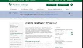 
							         Aviation Maintenance Technology - Midland College								  
							    