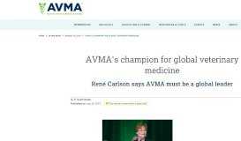 
							         AVMA's champion for global veterinary medicine								  
							    