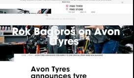 
							         Avon Tyres announces tyre supply to KTM Official Stunt Rider Rok ...								  
							    