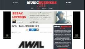 
							         AWAL - Label Manager (UK) - Music Business Worldwide								  
							    