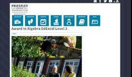 
							         Award in Algebra EdExcel Level 3 - Priestley College Warrington ...								  
							    