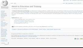 
							         Award in Education and Training - Wikipedia								  
							    