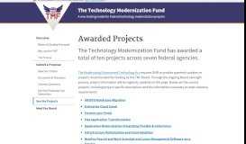
							         Awarded Projects — The Technology Modernization Fund								  
							    