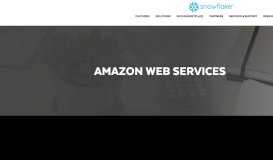 
							         AWS Data Warehouse | Snowflake | Amazon Web Services Partner								  
							    