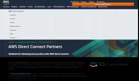 
							         AWS Direct Connect Service Delivery Partners - Amazon Web Services								  
							    