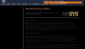
							         AWS Partner Story: ANSYS - Amazon Web Services								  
							    