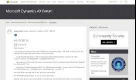 
							         AX PORTAL - Microsoft Dynamics AX Forum Community Forum								  
							    