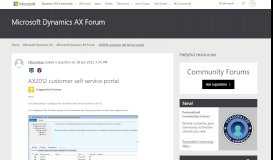 
							         AX2012 customer self service portal - Microsoft Dynamics AX Forum ...								  
							    