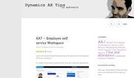 
							         AX7 – Employee self service Workspace – Dynamics AX Tips								  
							    