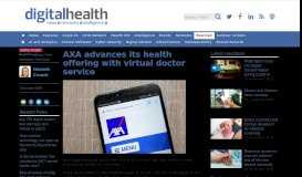 
							         AXA advances its health offering with virtual doctor service								  
							    