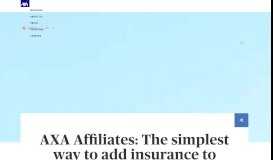 
							         AXA Affiliates: The simplest way to add insurance to your... - AXA.com								  
							    