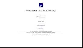 
							         AXA Online Login Page - Financial Link								  
							    