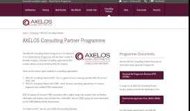 
							         AXELOS Consulting Partners								  
							    