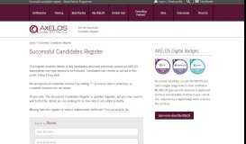 
							         AXELOS Successful Candidates Register								  
							    