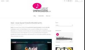 
							         Axial – neues Sound-Portal für ROLAND Synths – GreatSynthesizers								  
							    