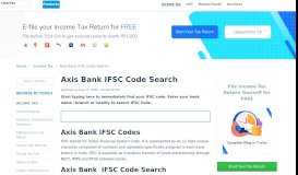 
							         Axis Bank IFSC Code Search - ClearTax								  
							    