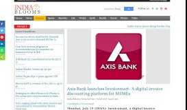
							         Axis Bank launches Invoicemart- A digital invoice discounting platform ...								  
							    