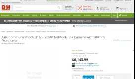 
							         Axis Communications Q1659 20MP Network Box Camera ...								  
							    