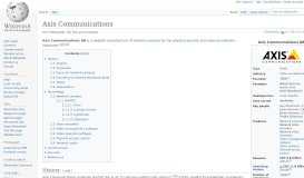 
							         Axis Communications - Wikipedia								  
							    