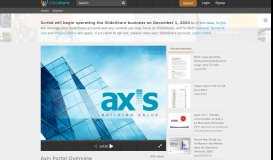 
							         Axis Portal Overview - SlideShare								  
							    