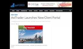 
							         AxiTrader Launches New Client Portal - Goforex.eu								  
							    