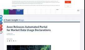 
							         Axon Releases Automated Portal for Market Data Usage Declarations ...								  
							    