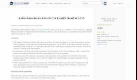 
							         Axtel Announces Results for Fourth Quarter 2015 | Business Wire								  
							    