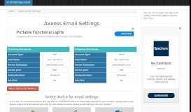 
							         Axxess Email Settings | axxess.co.za SMTP, IMAP & POP Server								  
							    