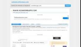 
							         azandmeapp.com at WI. AstraZeneca Prescription Savings ...								  
							    
