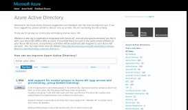 
							         Azure Active Directory: B2B (82 ideas) – Customer Feedback for ...								  
							    