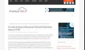 
							         Azure ATP - An Introductory Look at Azure Advanced Threat Protection								  
							    