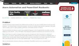 
							         Azure Automation and PowerShell Runbooks - MS SQL Tips								  
							    