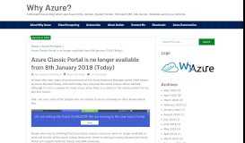 
							         Azure Classic Portal Death | Why Azure?								  
							    