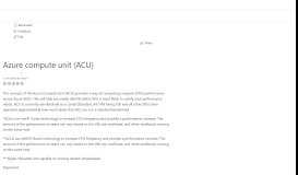 
							         Azure compute units (ACU) - Microsoft Docs								  
							    