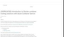 
							         Azure Container Service Documentation - Tutorials, API Reference ...								  
							    