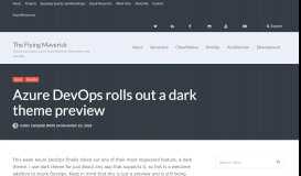 
							         Azure DevOps rolls out a dark theme preview – The Flying Maverick								  
							    