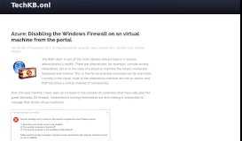 
							         Azure: Disabling the Windows Firewall on an virtual machine from the ...								  
							    