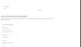 
							         Azure Functions Documentation - Tutorials | Microsoft Docs								  
							    