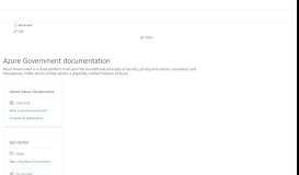 
							         Azure Government Documentation -Quickstarts, Tutorials | Microsoft ...								  
							    