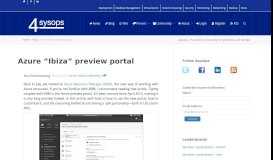 
							         Azure “Ibiza” preview portal – 4sysops								  
							    