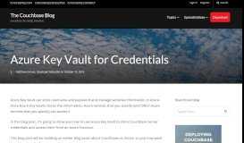 
							         Azure Key Vault for Credentials | The Couchbase Blog								  
							    