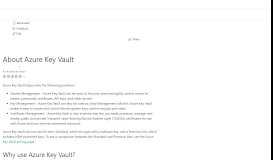 
							         Azure Key Vault - Microsoft Docs								  
							    