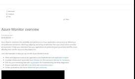 
							         Azure Monitor overview | Microsoft Docs								  
							    