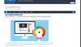 
							         Azure Portal – Create Refreshing Big Screen Dashboard - Stefan Roth								  
							    