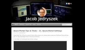 
							         Azure Portal Tips & Tricks – 21. Azure Portal Settings - Jacob Jedryszek								  
							    