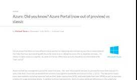 
							         Azure Portal vs classic - Perficient Blogs								  
							    