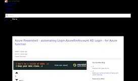 
							         Azure Powershell - automating Login-AzureRmAccount AD Login - for ...								  
							    