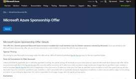 
							         Azure Sponsorship Offer | Microsoft Azure								  
							    